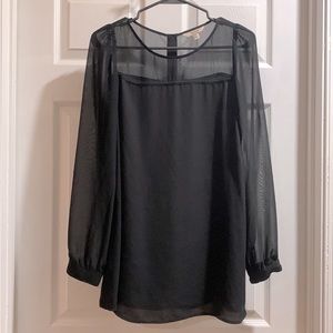 Decree Long Sleeve Sheer Blouse